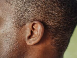 Man's Ear in Close Up Photography